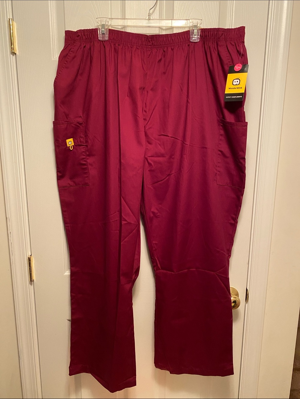 WonderWink Wine  Elastic Waist Scrub Pants…size 5XL